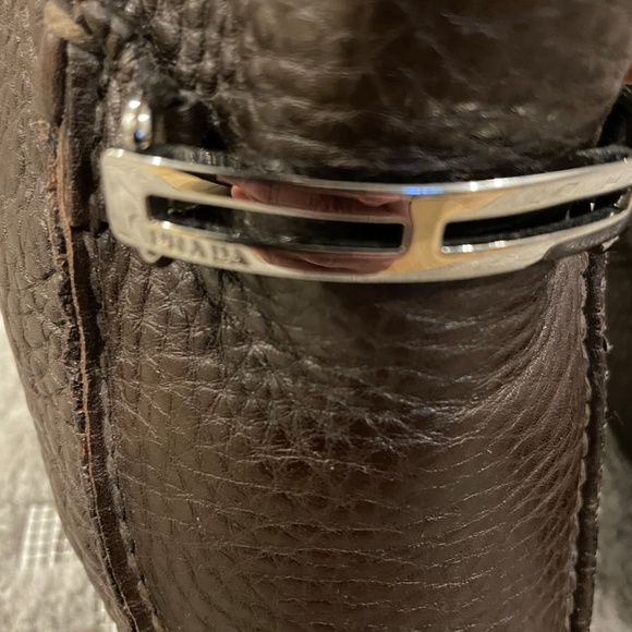 Prada Pebbled Grain Leather Drivers, all Metal Bit - Picture 3 of 13